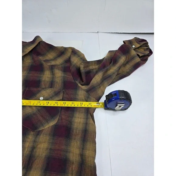 Roper Mens XXL Plaid Western Shirt Long‎ Sleeve Pearl Snap Front Cowboy Casual - Picture 7 of 13